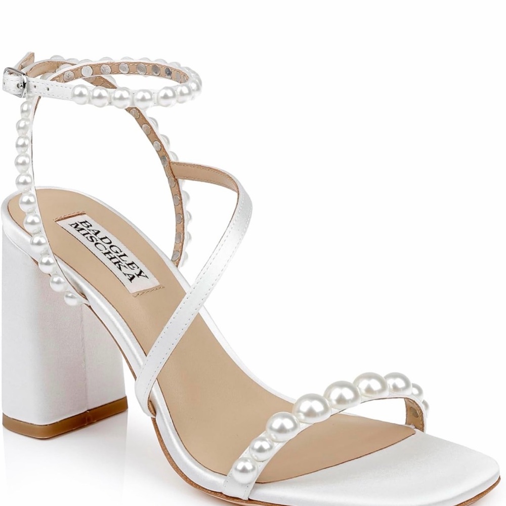 White Pearl Bridal Heels